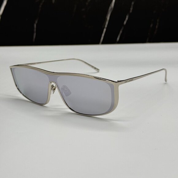 NEW SAINT LAURENT SL605 LUNA 003 SUNGLASSES WOMEN SQUARE SILVER EYEWEAR SL 605 - Picture 6 of 10